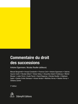 cover image of Commentaire du droit des successions